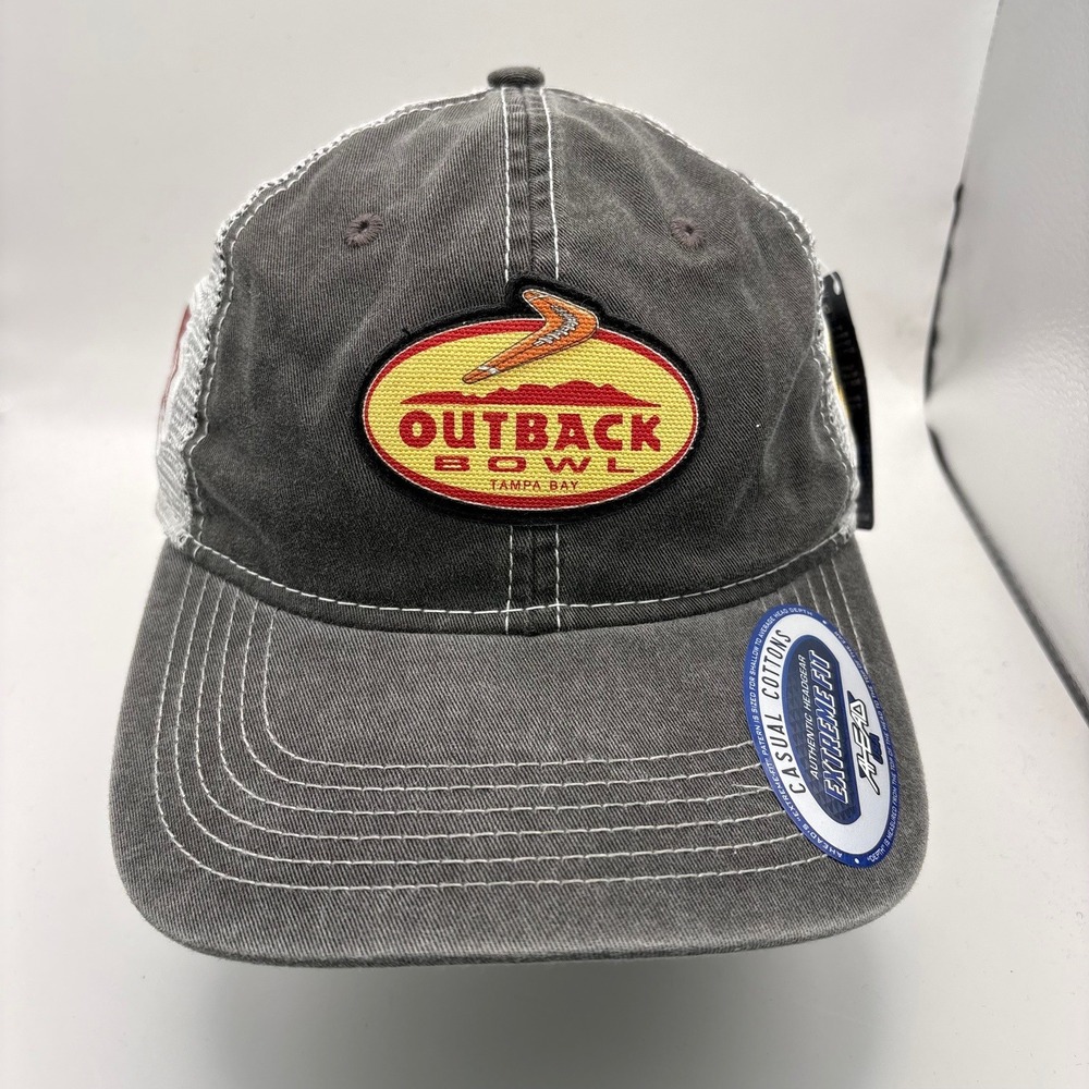 Ahead Outback‎ Bowl Hat Mississippi State vs Iowa Hawkeyes Trucker Cap Grey NWT